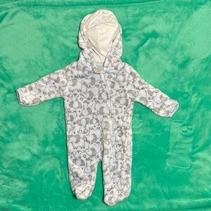 Cozy Gray Elephant Print Kids One Piece